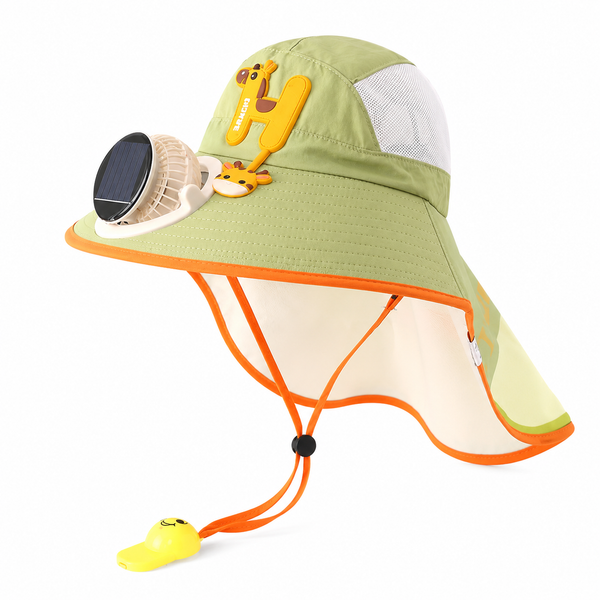 Kid Solar Hat with whistle - Happy Owl — Meadow Green